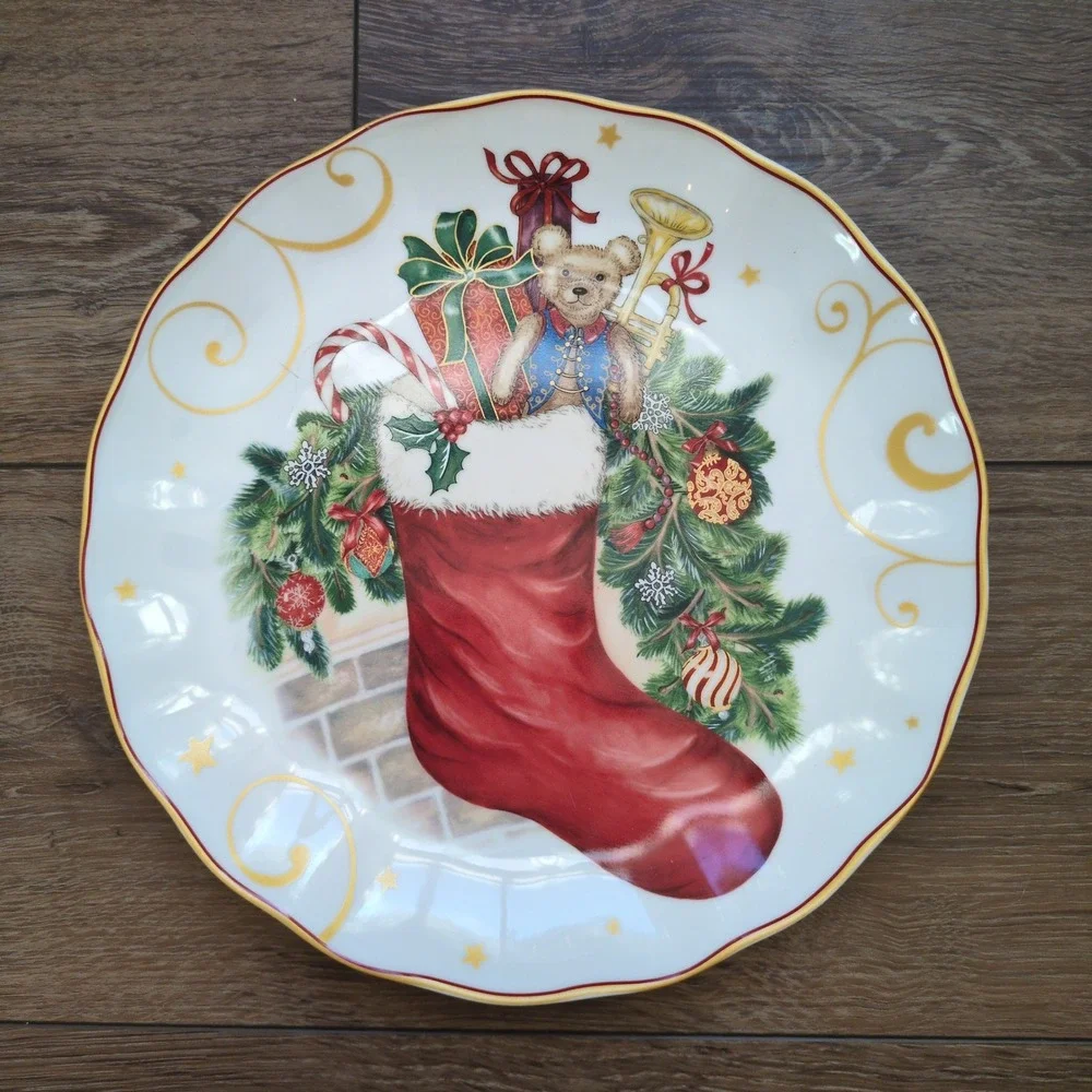 Williams Sonoma Twas the Night Before Christmas Dinner Plate Stocking Teddy Bear